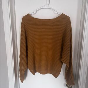 Women's Mustard Yellow Knit boho, casual, comfortable sweater size small.